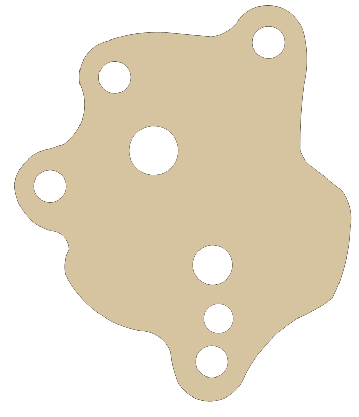 Kawasaki Oil Pump gasket outline, OEM 11009-1438, A material