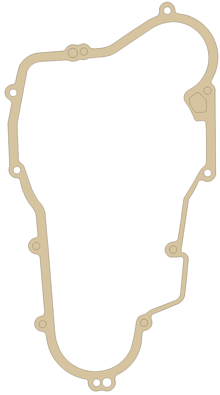 Kawasaki Clutch Cover gasket outline, OEM 11009-1654, A material