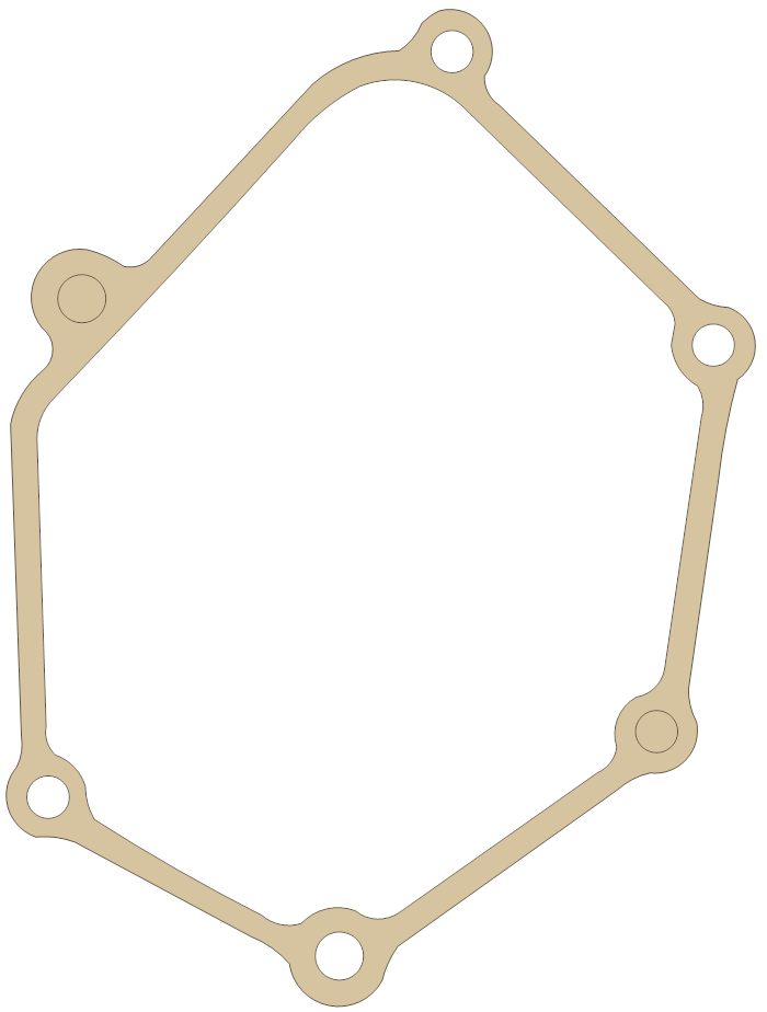 Kawasaki Transmission Cover gasket outline, OEM 11009-1475, A material