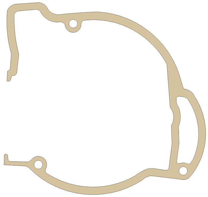 Kawasaki Carburetor Cover gasket outline, OEM 14048-003, A material