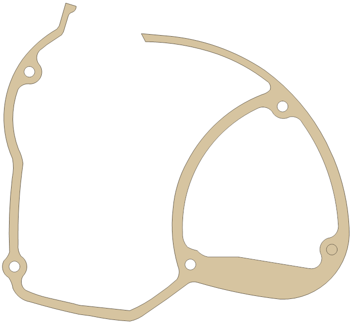 Kawasaki Engine Cover gasket outline, OEM 14047-003, B material