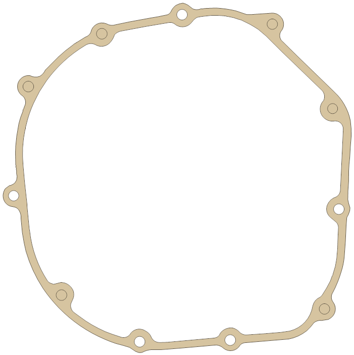 Kawasaki clutch cover gasket outline, OEM 11061-0198, A material
