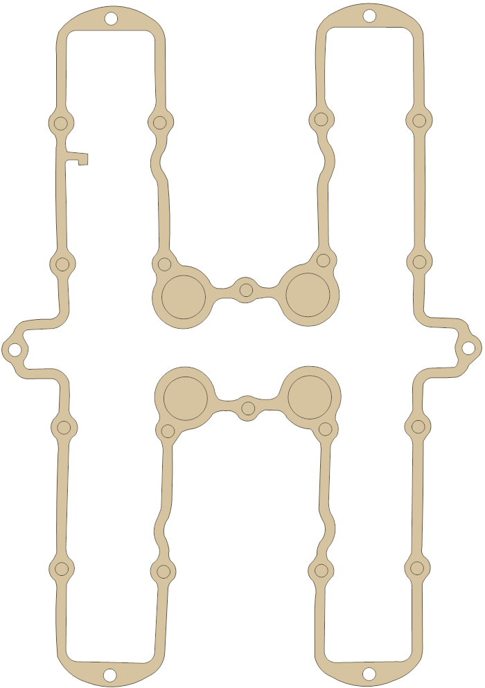 Kawasaki Cylinder Head Cover gasket outline, OEM 11009-1025, B material