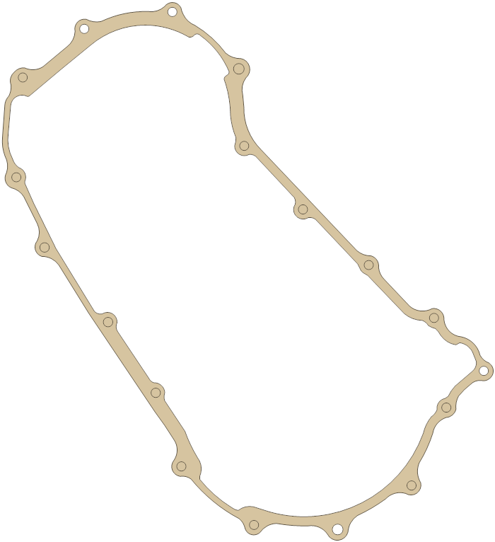 Kawasaki Clutch Cover gasket outline, OEM 11061-1081, A material