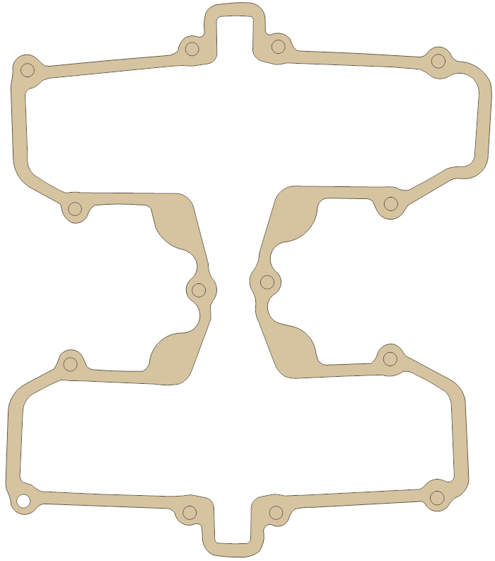 Kawasaki KZ750 Cylinder Head Cover -Mtl A gasket outline