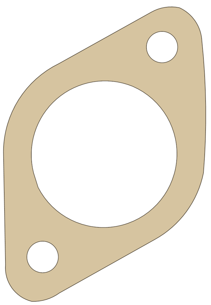 Kawasaki KV100 Exhaust Pipe Clamp gasket outline