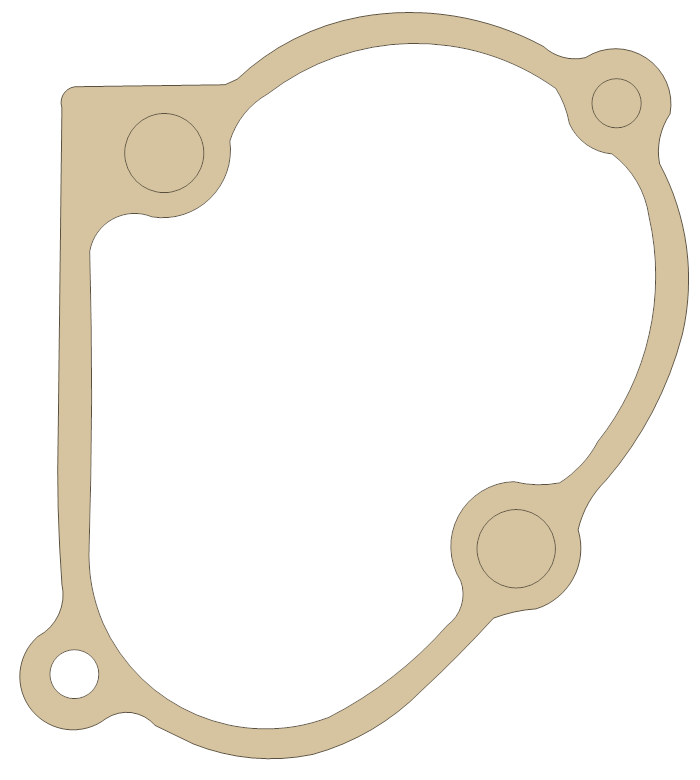 Kawasaki KV100 LH, Engine Cover gasket outline