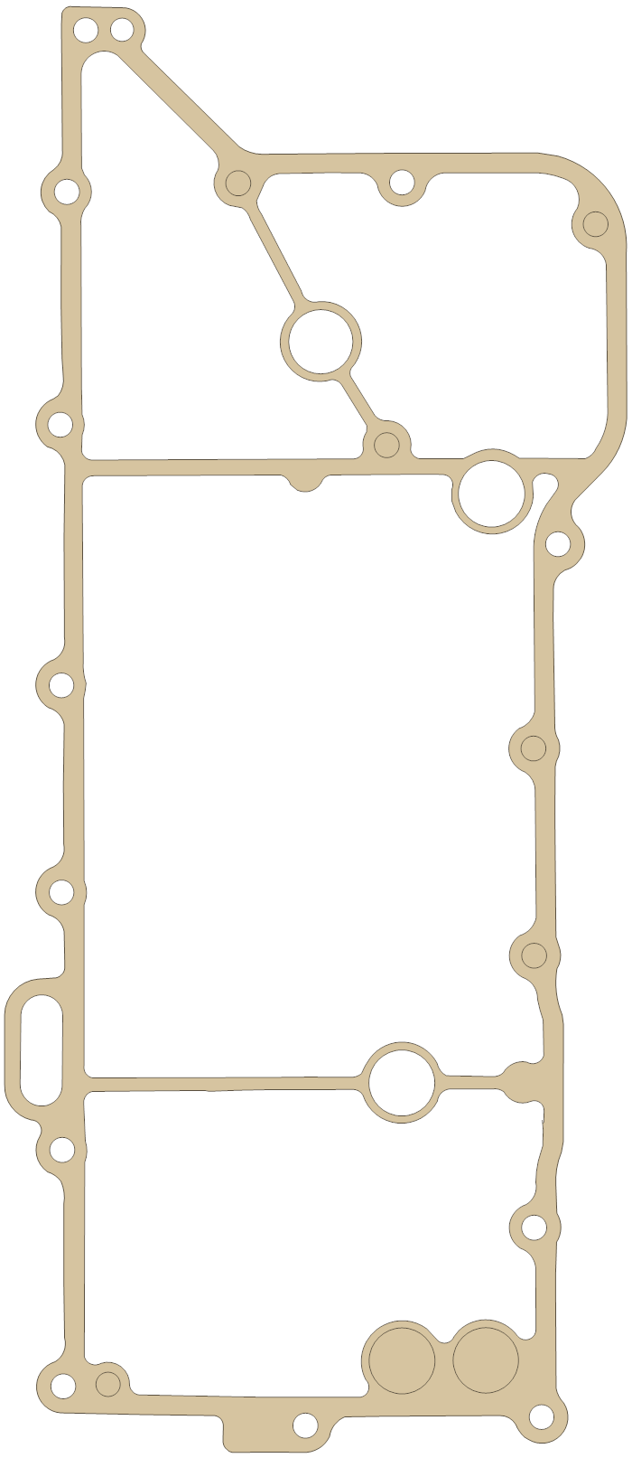 Kawasaki Gasket gasket outline, OEM 11061-0021, A material