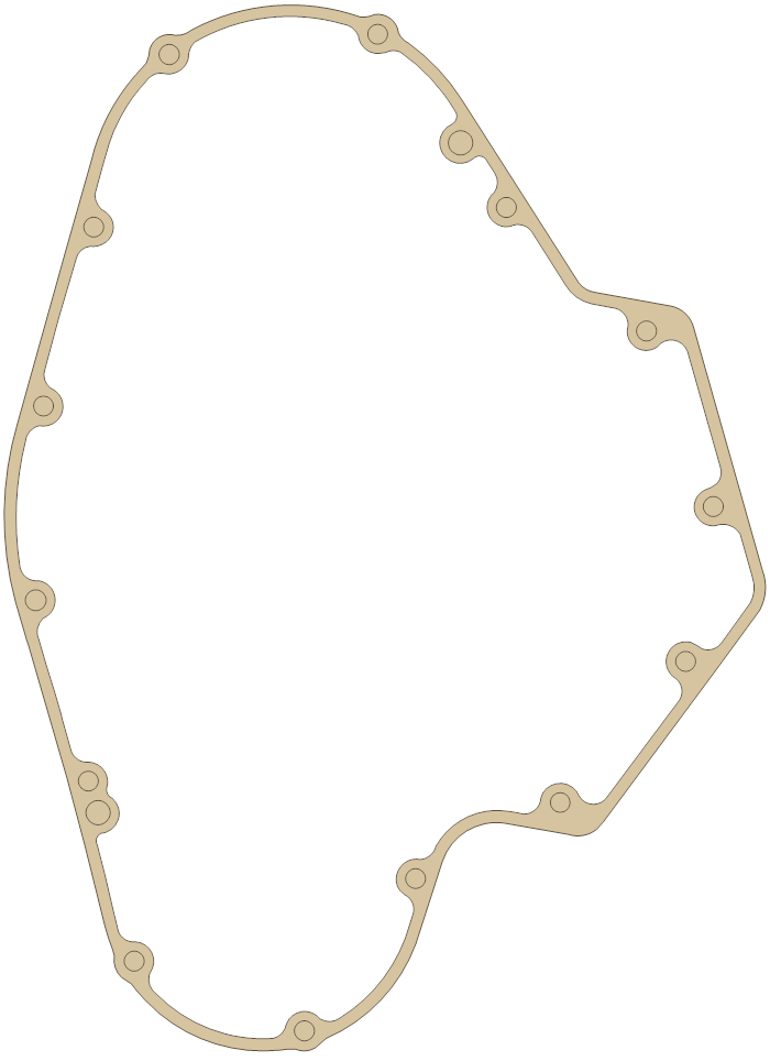 Kawasaki Gasket gasket outline, OEM 11061-0019, A material