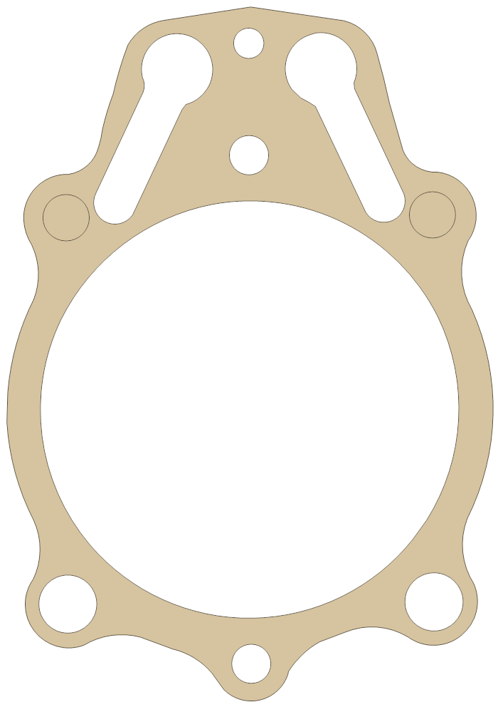 Kawasaki Base Gasket gasket outline, OEM 11061-0010, A material