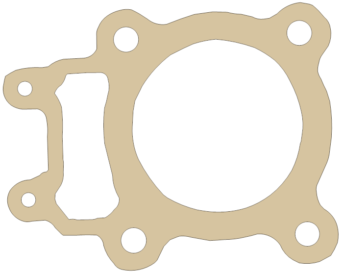 Kawasaki Base gasket outline, OEM 111-111, A material