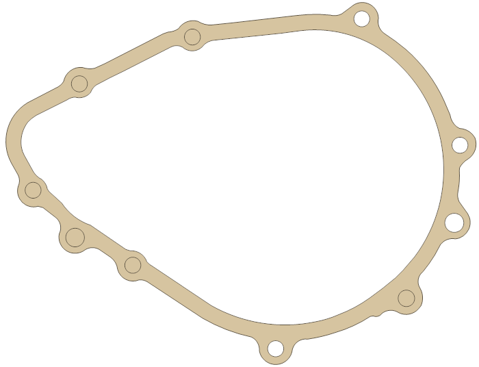 Kawasaki Generator gasket outline, OEM 11061-0113, A material