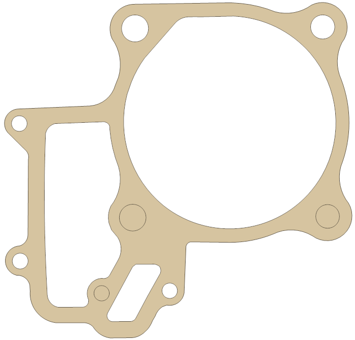Kawasaki Cylinder Base gasket outline, OEM 11061-0063, A material