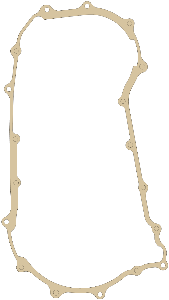 Kawasaki Clutch Cover gasket outline, OEM 11061-1081-1, A material