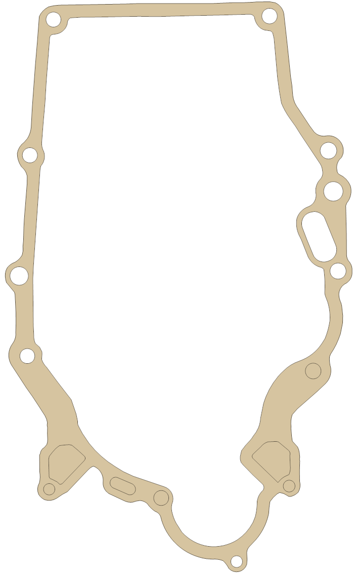 Kawasaki Crankcase Cover gasket outline, OEM 11060-2284, A material