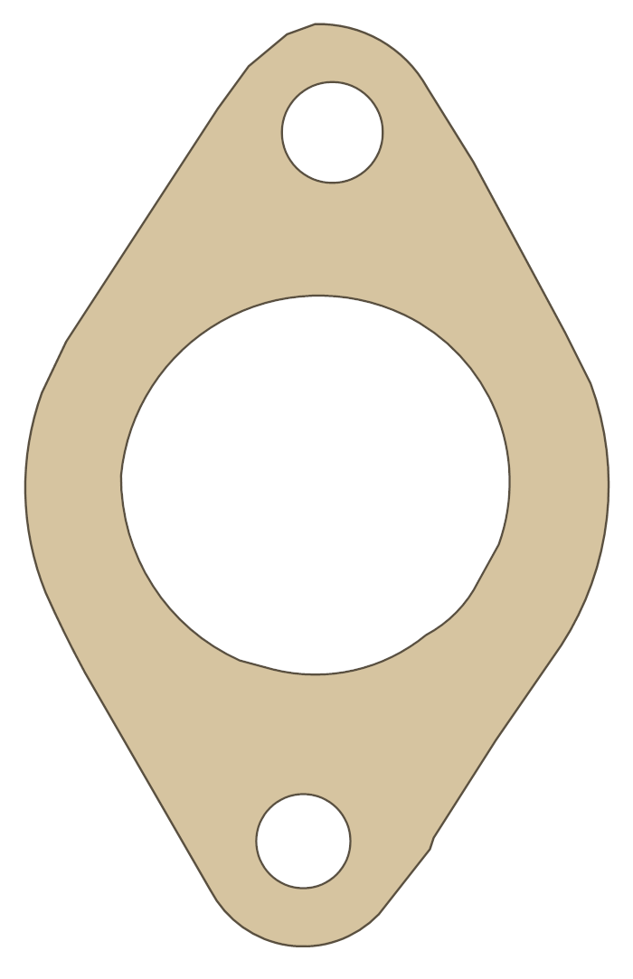 Kawasaki Exhaust gasket outline, OEM 11060-2079, B material