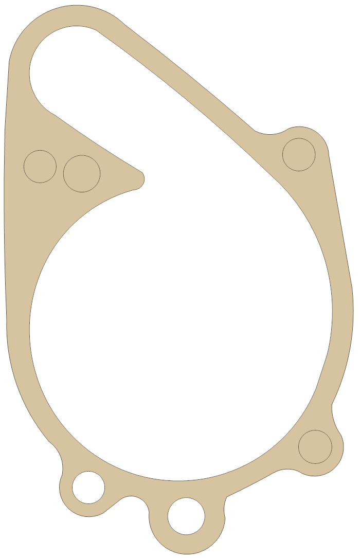 Kawasaki Water Pump gasket outline, OEM 11060-1124, A material