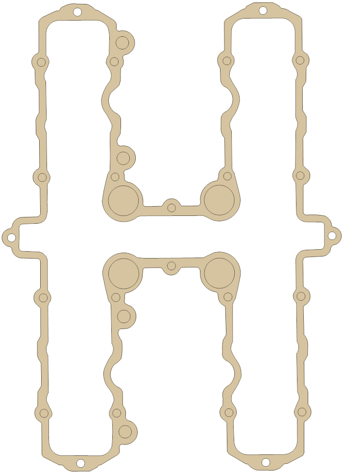 Kawasaki Cylinder Head gasket outline, OEM 11060-1691, A material
