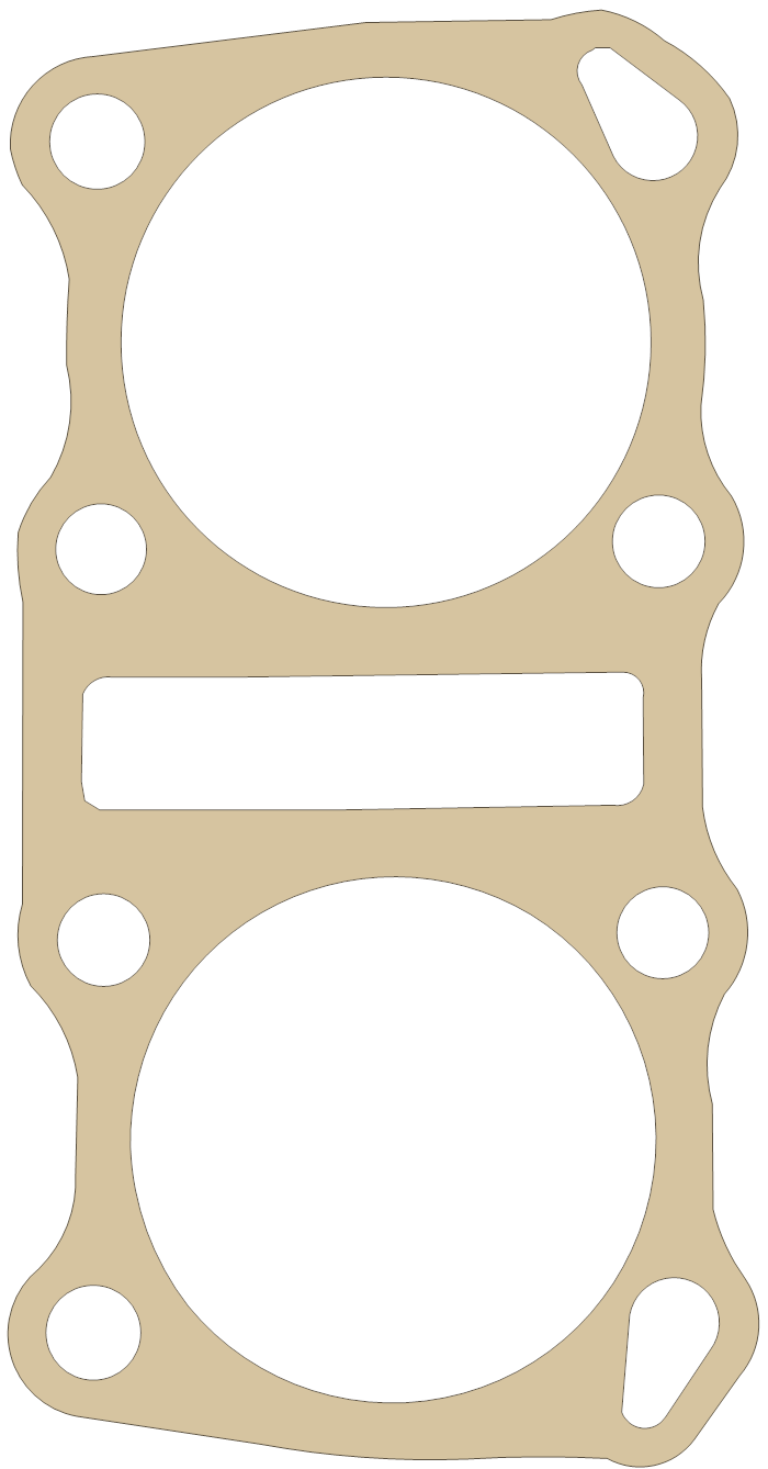 Kawasaki Cylinder gasket outline, OEM 11060-1058, A material