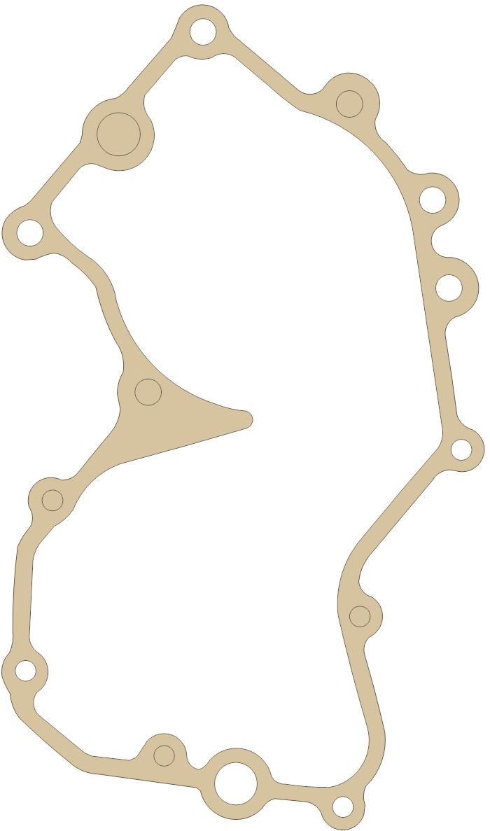 Kawasaki Gear Case gasket outline, OEM 11060-1120, A material