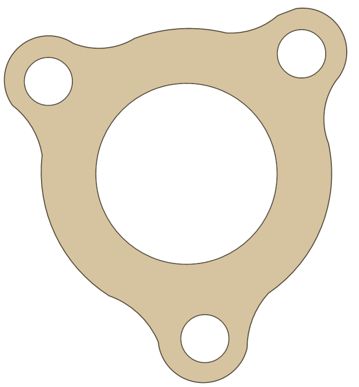 Kawasaki Thermostat Cover gasket outline, OEM 11060-1102, A material