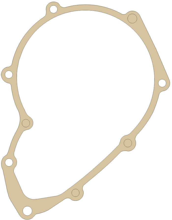 Kawasaki Gasket gasket outline, OEM 11060-1060, A material