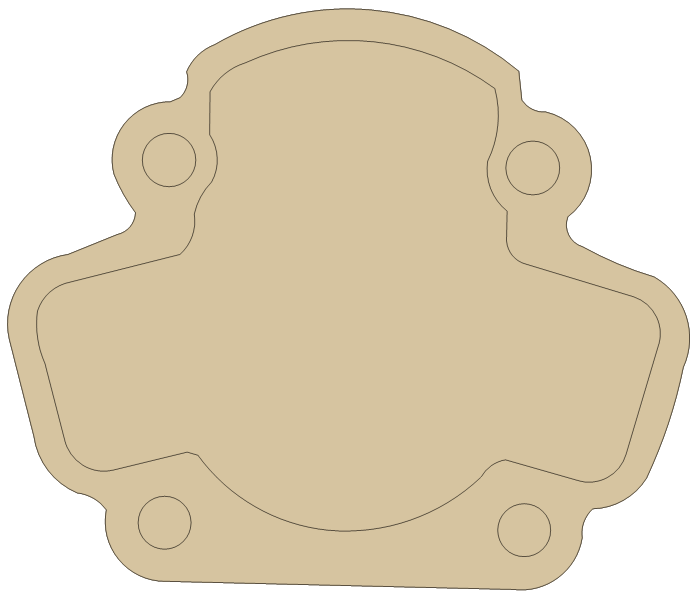 Kawasaki Cylinder gasket outline, OEM 11060-1442, A material
