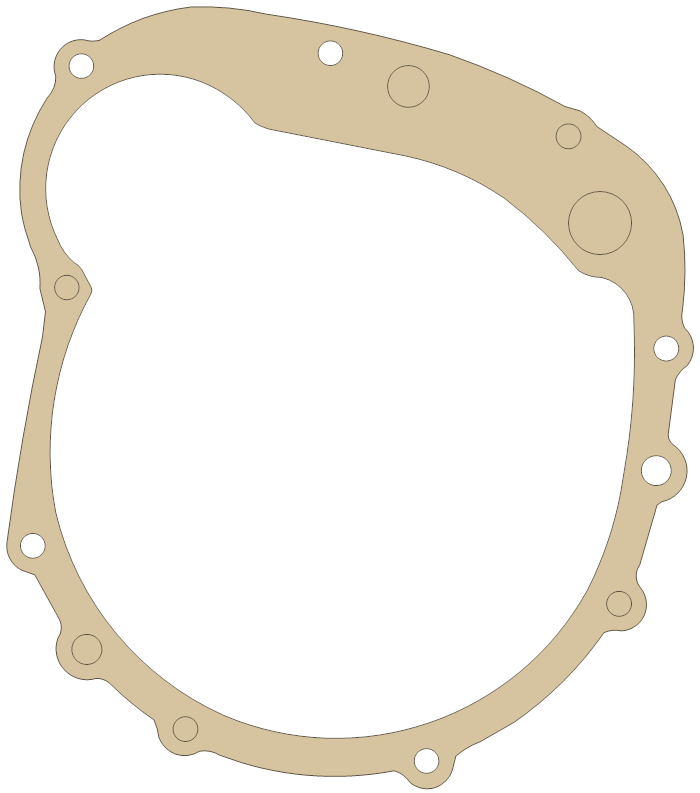 Kawasaki Clutch Cover gasket outline, OEM 11060-1148, A material