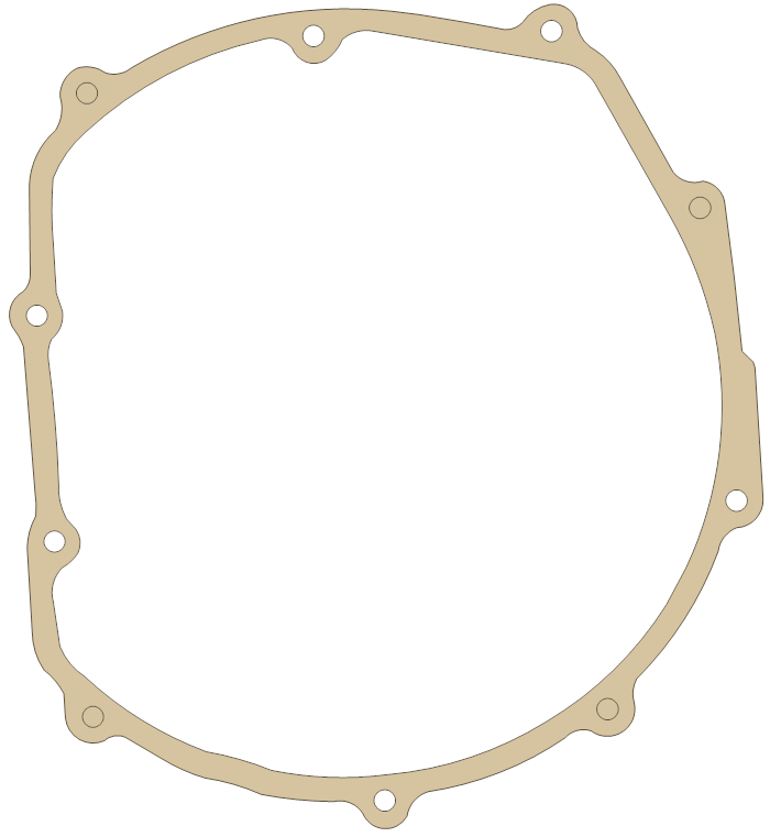 Kawasaki Clutch Cover gasket outline, OEM 11009-1902, A material