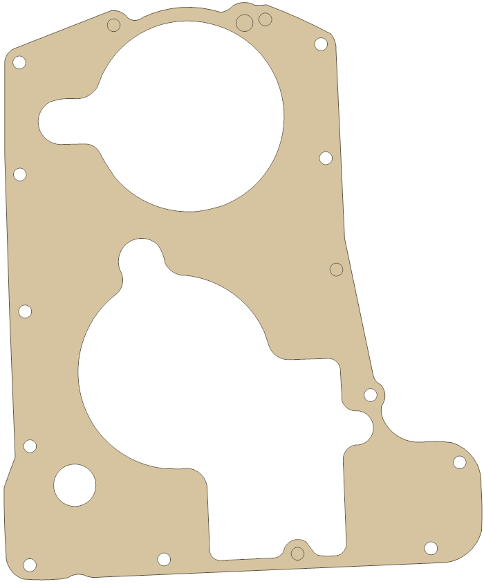 Kawasaki Oil Pan gasket outline, OEM 11060-1586, B material