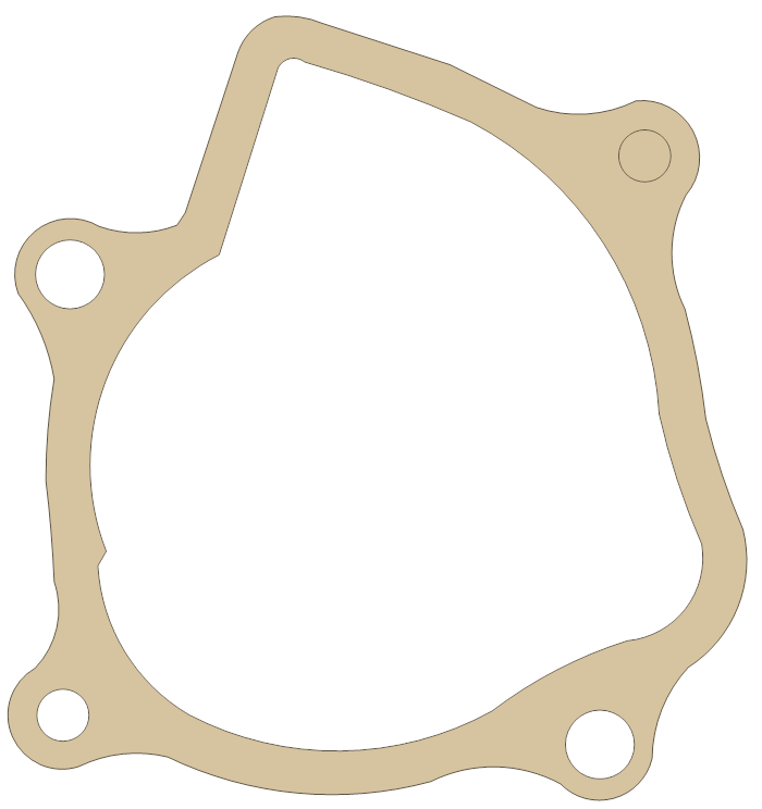 Kawasaki Pump Cover gasket outline, OEM 11060-1252, A material