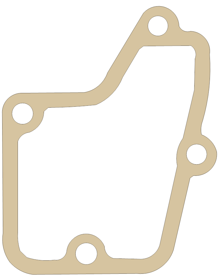 Kawasaki Resonator Cover gasket outline, OEM 11060-1443, A material