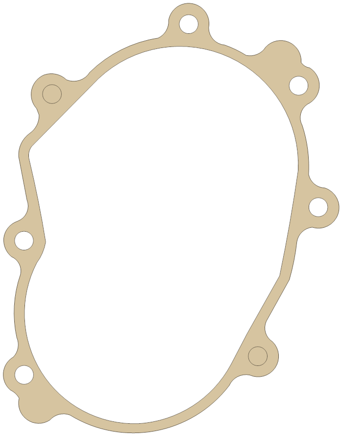Kawasaki Gasket gasket outline, OEM 11060-1244, A material