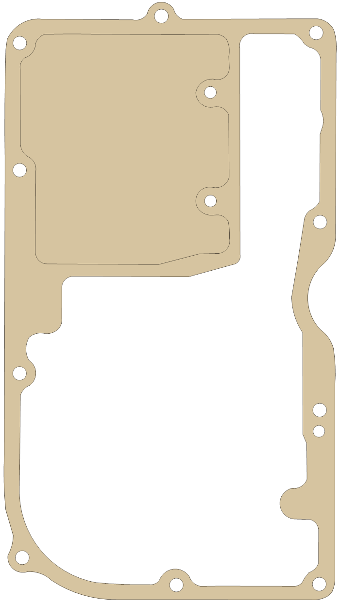 Kawasaki Oil Pan gasket outline, OEM 11060-1425, A material