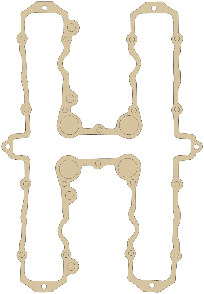 Kawasaki Valve Cover gasket outline, OEM 11060-1261, B material