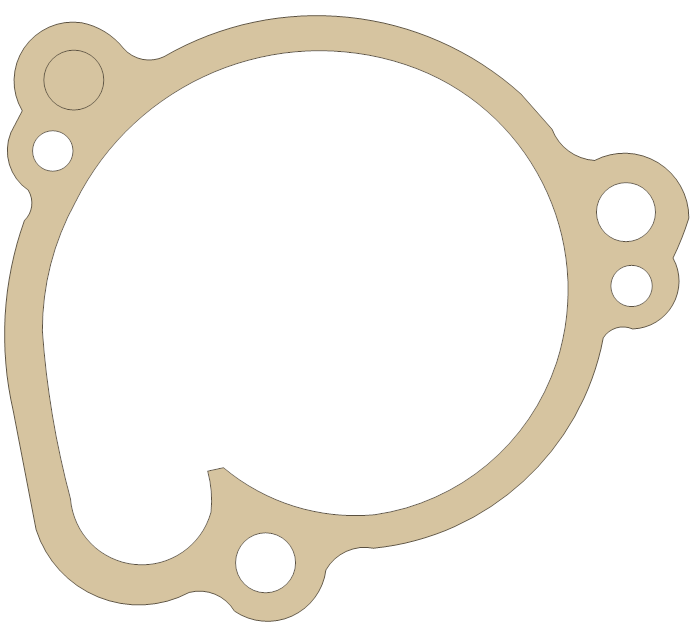 Kawasaki Water Pump gasket outline, OEM 11009-1953, A material