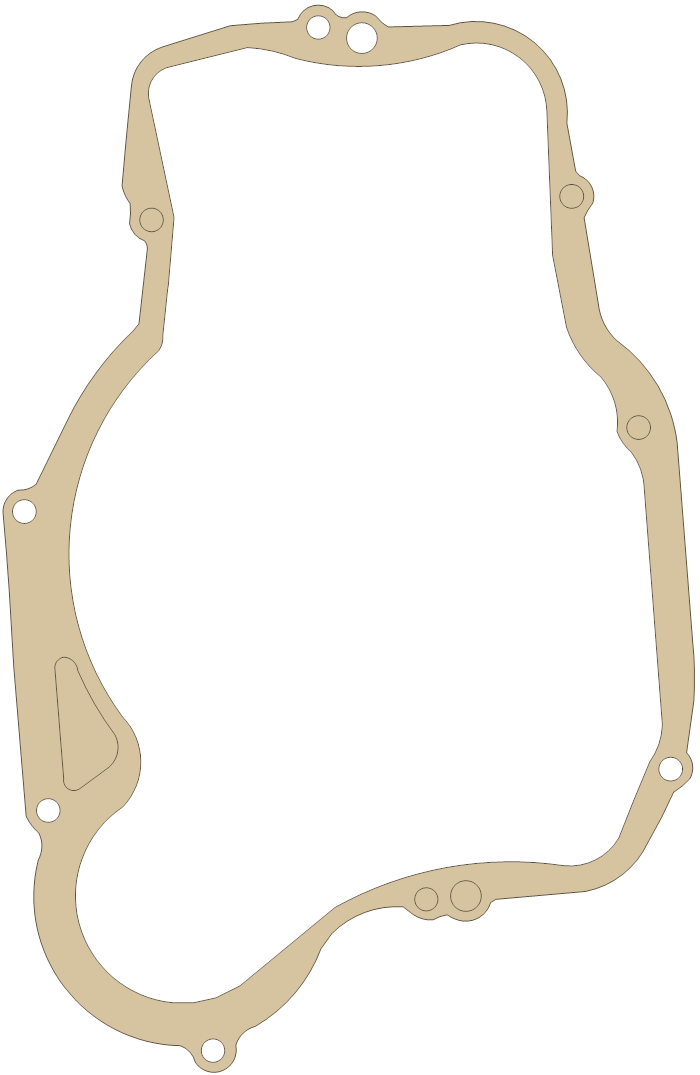 Kawasaki Clutch Cover In gasket outline, OEM 11061-1058, A material