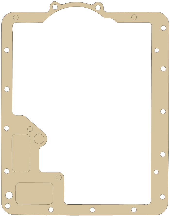 Kawasaki Oil Pan gasket outline, OEM 11060-1470, A material
