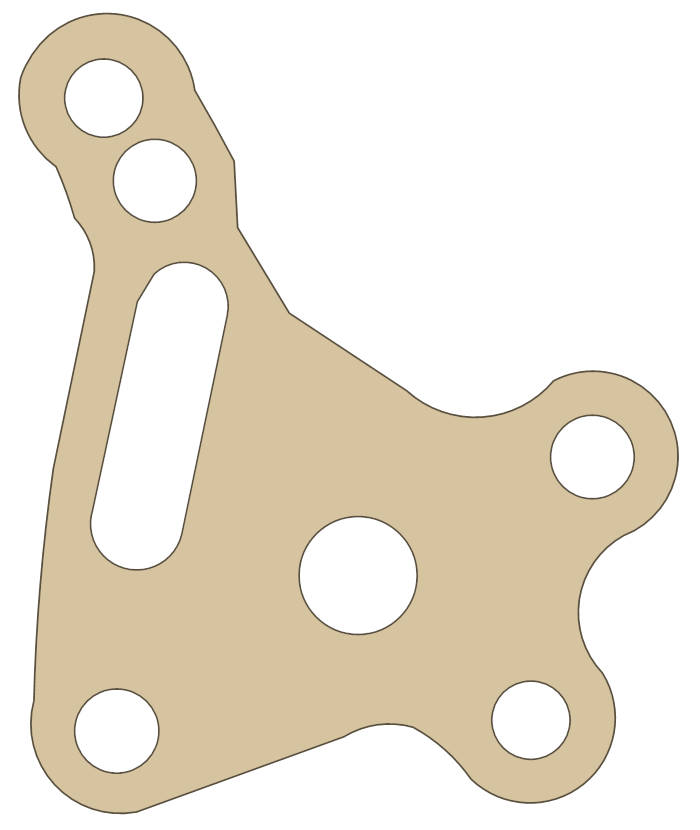 Kawasaki Oil Pump gasket outline, OEM 11060-1234, A material