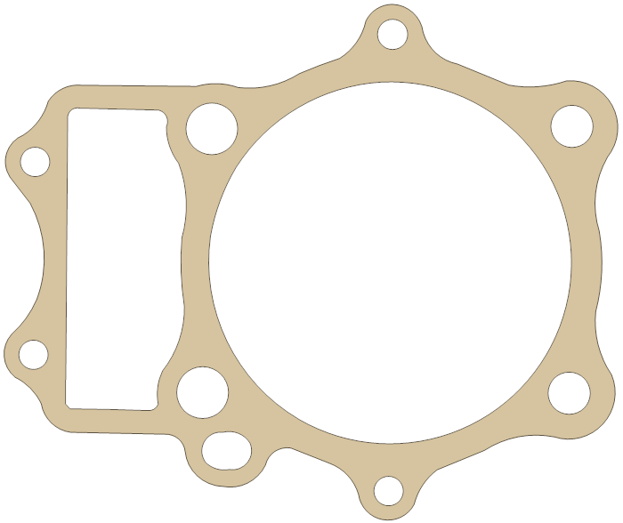 Kawasaki Cylinder Base gasket outline, OEM 11060-1738, A material
