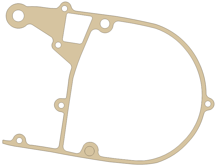 Kawasaki LH, Engine Cover gasket outline, OEM 14045-009, A material