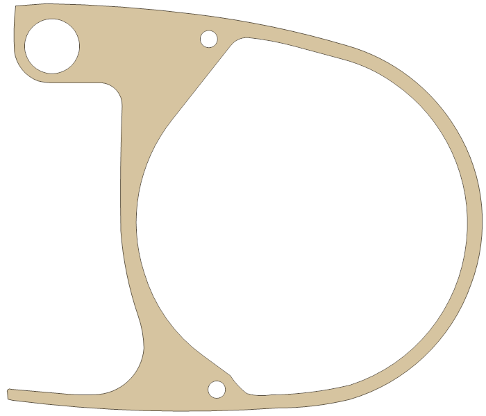 Kawasaki LH, Engine Cover gasket outline, OEM 14045-019, A material