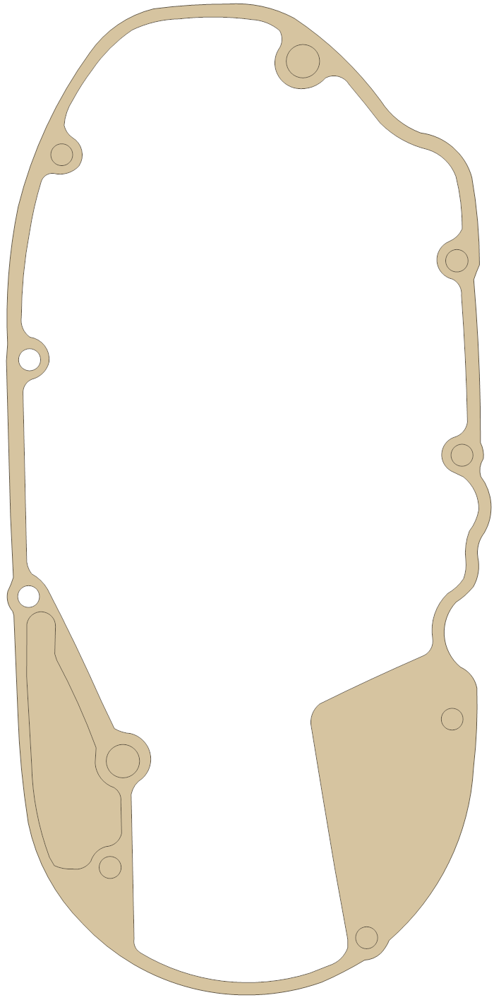 Kawasaki RH, Engine Cover gasket outline, OEM 14046-022, A material