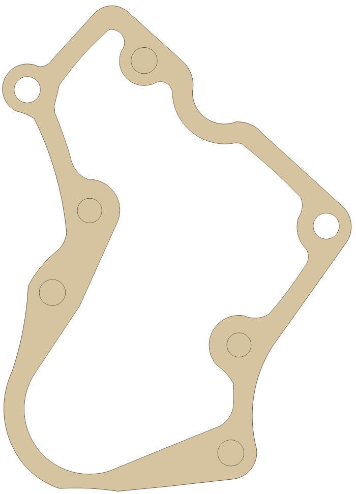 Kawasaki Reverse Cover gasket outline, OEM 11060-1558, A material
