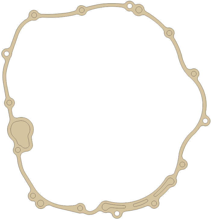 Kawasaki Clutch Cover gasket outline, OEM 11060-1715, A material