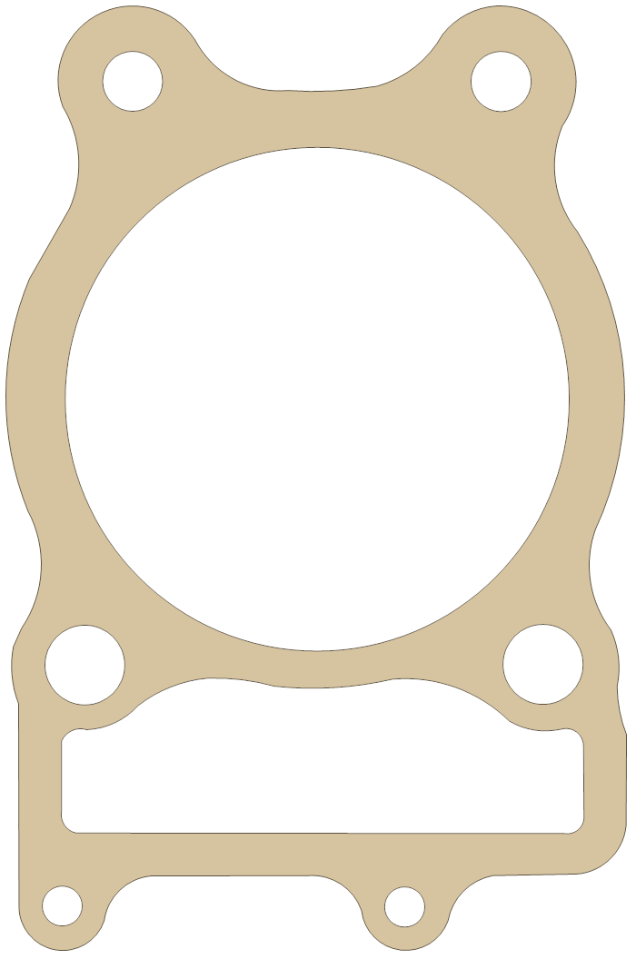 Kawasaki Cylinder Base gasket outline, OEM 11060-1709, A material