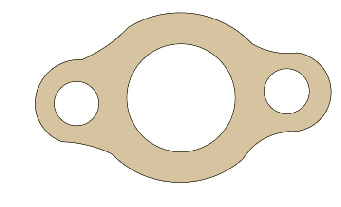 Kawasaki KX125 Elbow gasket outline