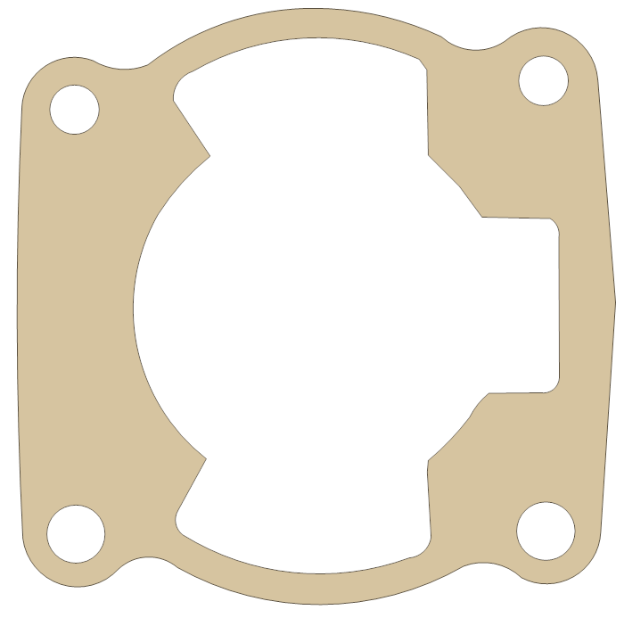 Kawasaki KX100 Cylinder Base gasket outline