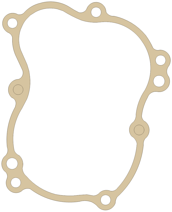 Kawasaki Crankcase Cover gasket outline, OEM 11060-1850, A material