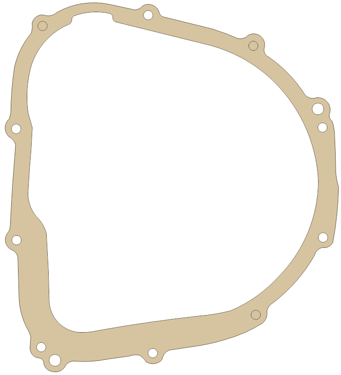 Kawasaki Clutch Cover gasket outline, OEM 11060-1704, A material